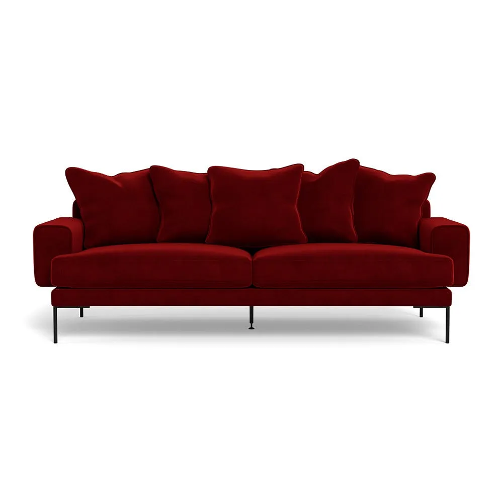 Heal's Torrington 4 Seater Sofa Smart Luxe Velvet Mulberry Black Feet 1