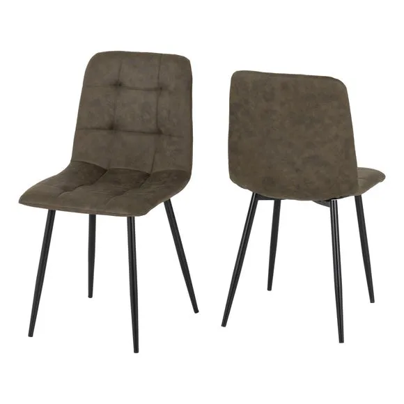 Fenton Set of 2 Dining Chairs, Faux Suede 2