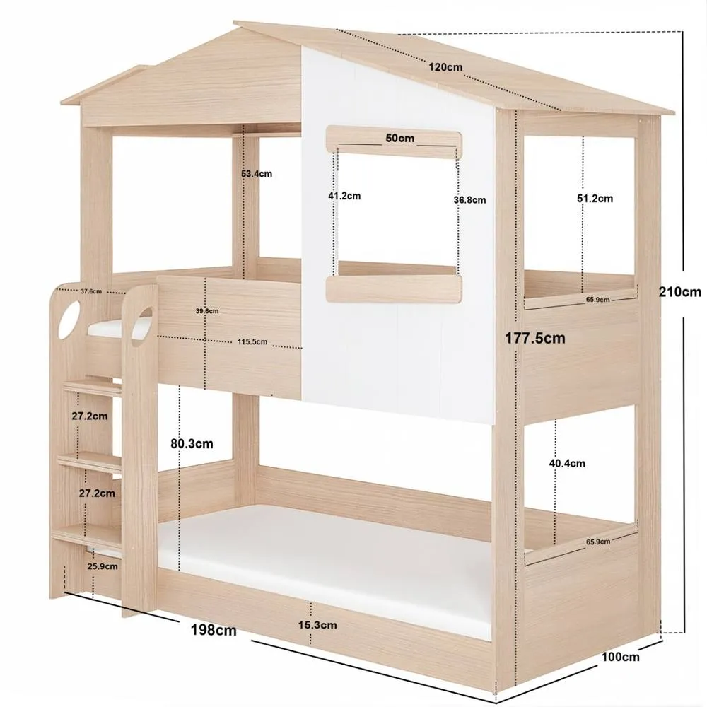 Flair Dreamland House Bunk Bed in Light Oak 5