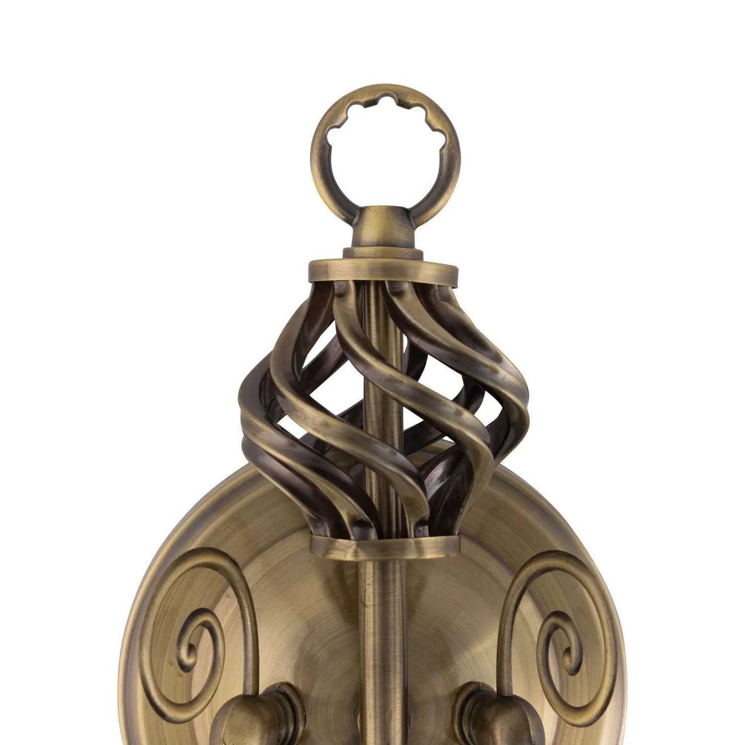 First Choice Lighting Set of 2 Barley Twist - Antique Brass Wall Lights in Gold 3