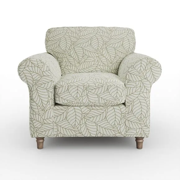 Flori Woven Leaf Fabric Armchair 6