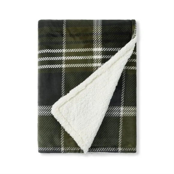 Check Sherpa Throw Blanket, 130cm x 180cm 4
