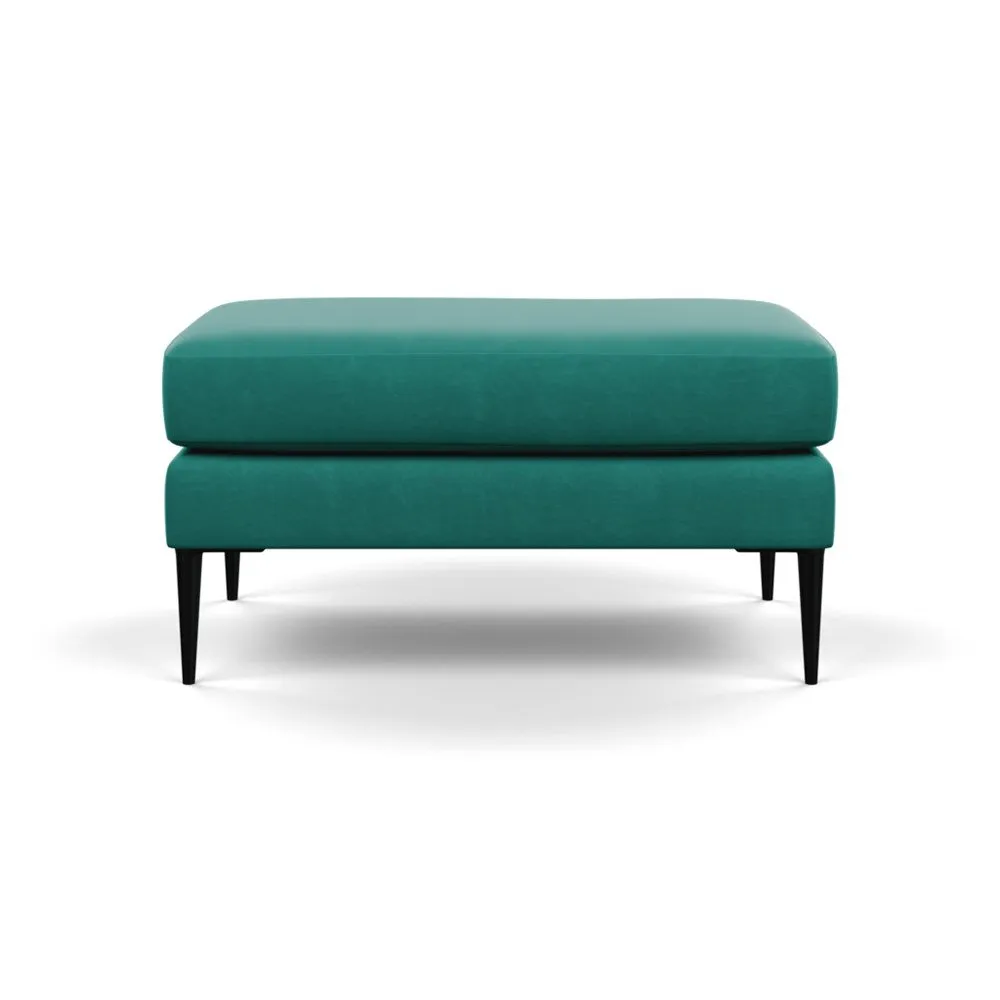 Heal's Brunel Footstool Smart Velvet Green