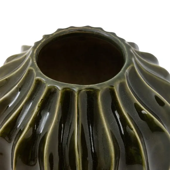 Organic Ribbed Ceramic Vase 4