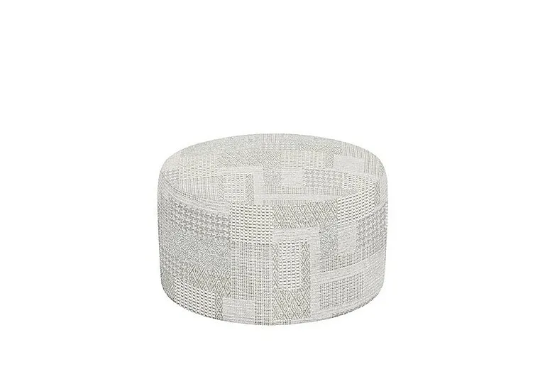 Large Round Fabric Footstool - Lydia Blush - Living Room Furniture - In Time for Christmas
