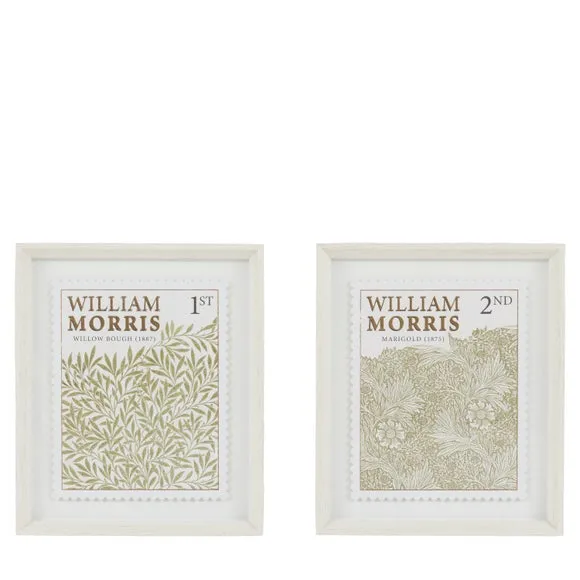 Cedar and Sage Set of 2 William Morris Postage Stamp Green Framed Prints 4