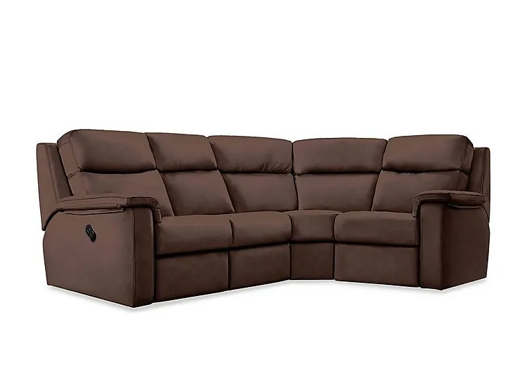 Thornbury Leather Manual Recliner Left Hand Facing Corner Sofa - Capri Oak
