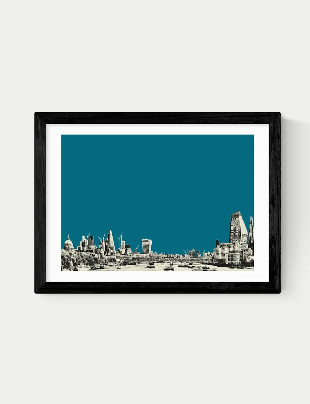 East End Prints North & South Framed Art Print Black