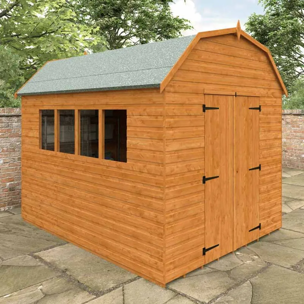Buttercup Farm 10 x 8 Feet Barn 12mm Shed - Solid Wood/Softwood/Pine in Burnt Orange 4