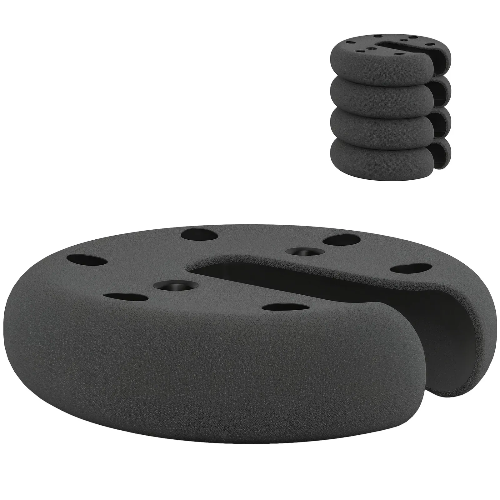 OUTSUNNY Tent Weight Base 4pcs Gazebo Foot Leg Pole Anchor Weights Marquee in Black 2