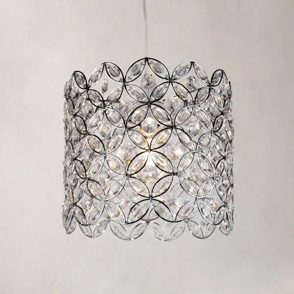Arden Floral Chrome Easy Fit Pendant Shade 6