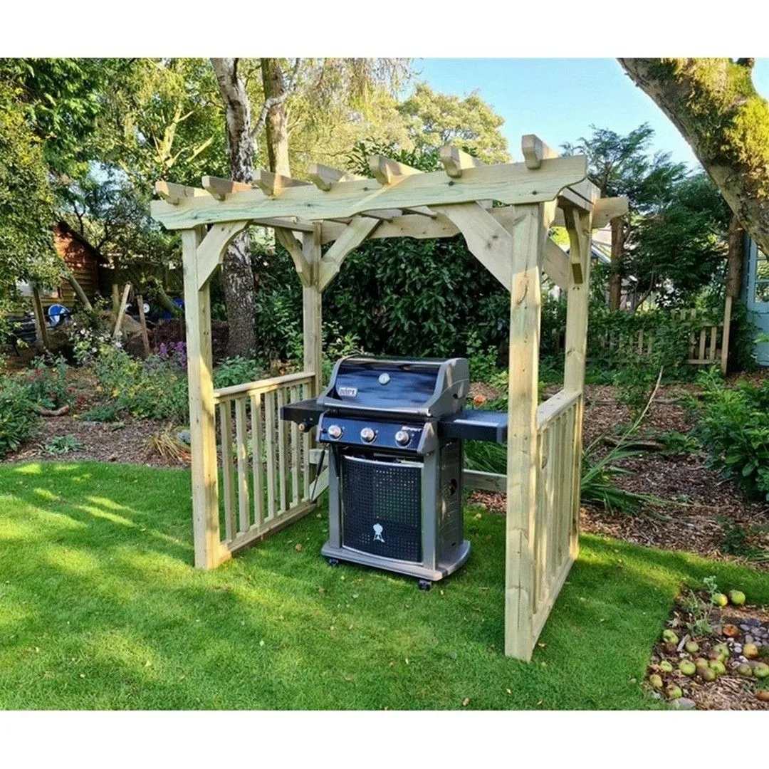 Churnet Valley Garden Furniture Ltd Lilly BBQ Hut - Timber - Minimal Assembly Required in Brown
