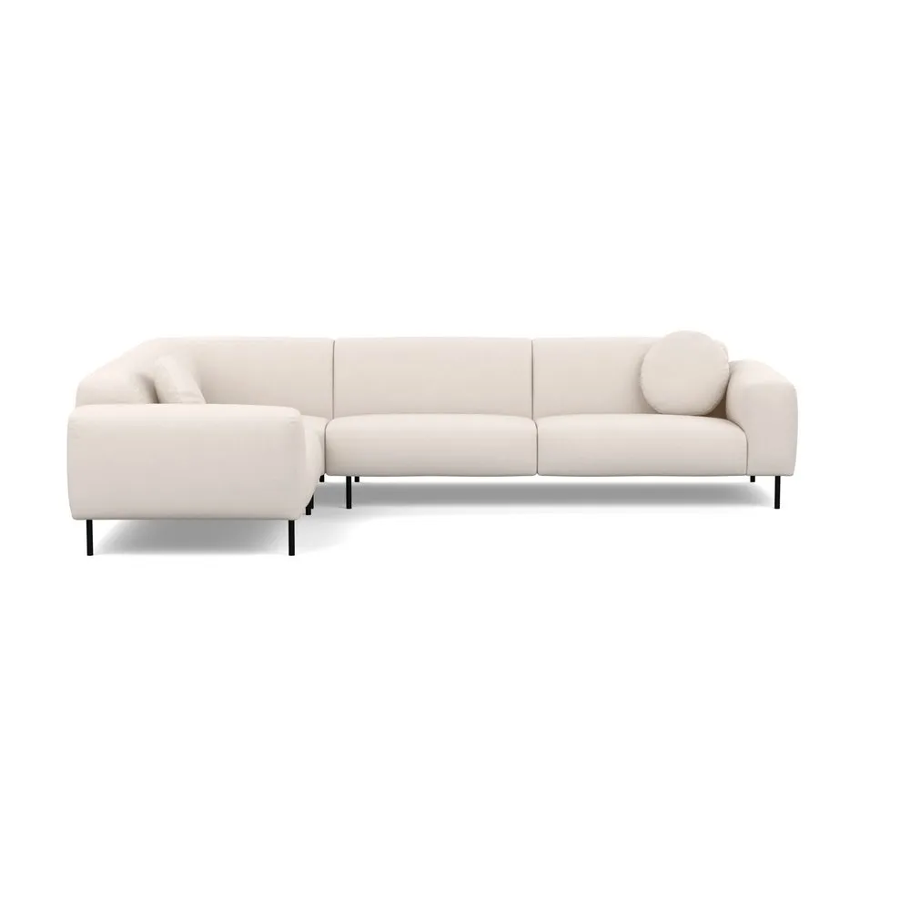 Heal's Luna Medium Left Hand Facing Corner Sofa Siena Cotton Natural Black
