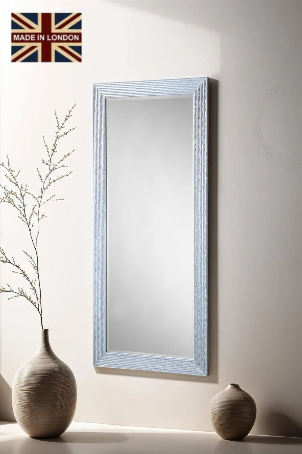 Yearn Mirrors Wave Gloss Silver Full length mirror 168.5x77cm