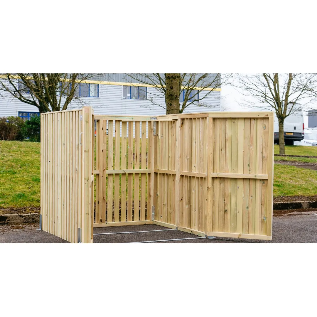 Buttercup Farm Whalley Commercial Euro Wheelie Bin Store, Fits 1 x 660L to 1100L Bin in Brown 4