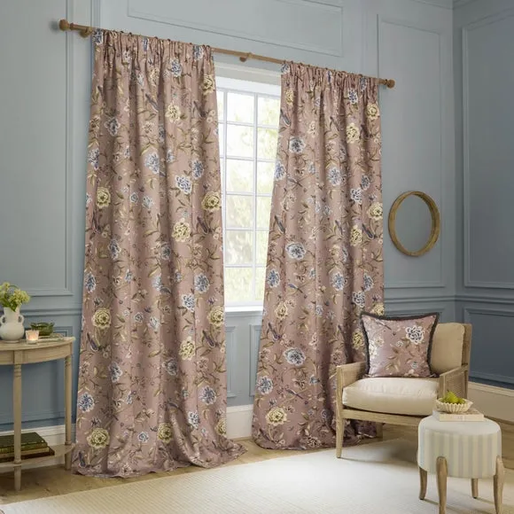 Sanderson Porcelain Garden Pencil Pleat Curtains 2