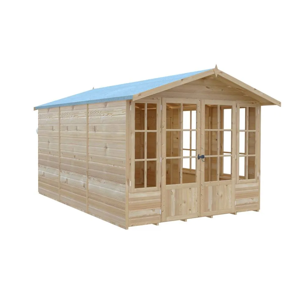Shires Delmora 8x12 Shiplap Summerhouse - Wood - L358.2xW245.6xH217.4 cm in Light Brown 3