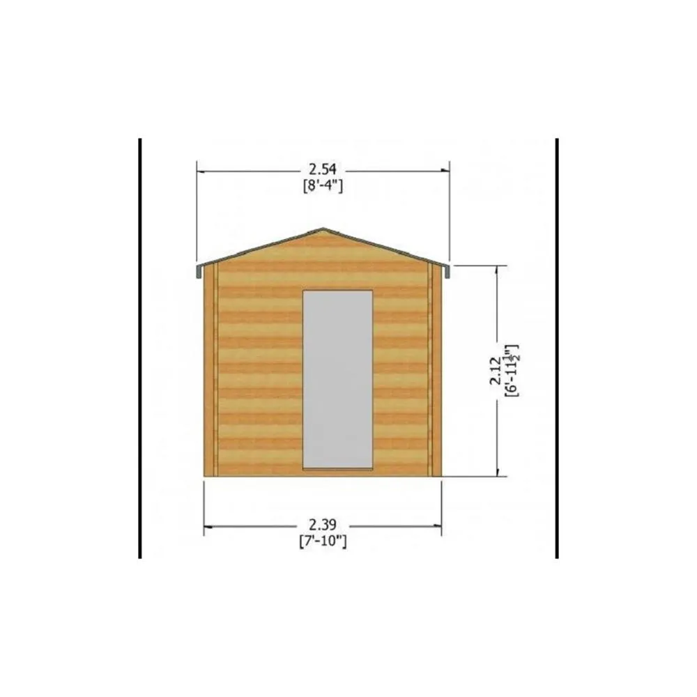 Shires Camelot Log Cabin Home Office Garden Room Approx 8 x 8 Feet in Natural 2