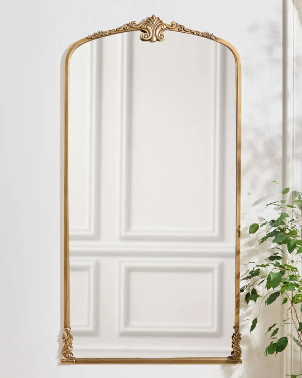 Dibor Vintage Ornate Wall Mounted Free Standing Mirror Tall Wall Mirror H167cm x W87cm in Gold 3