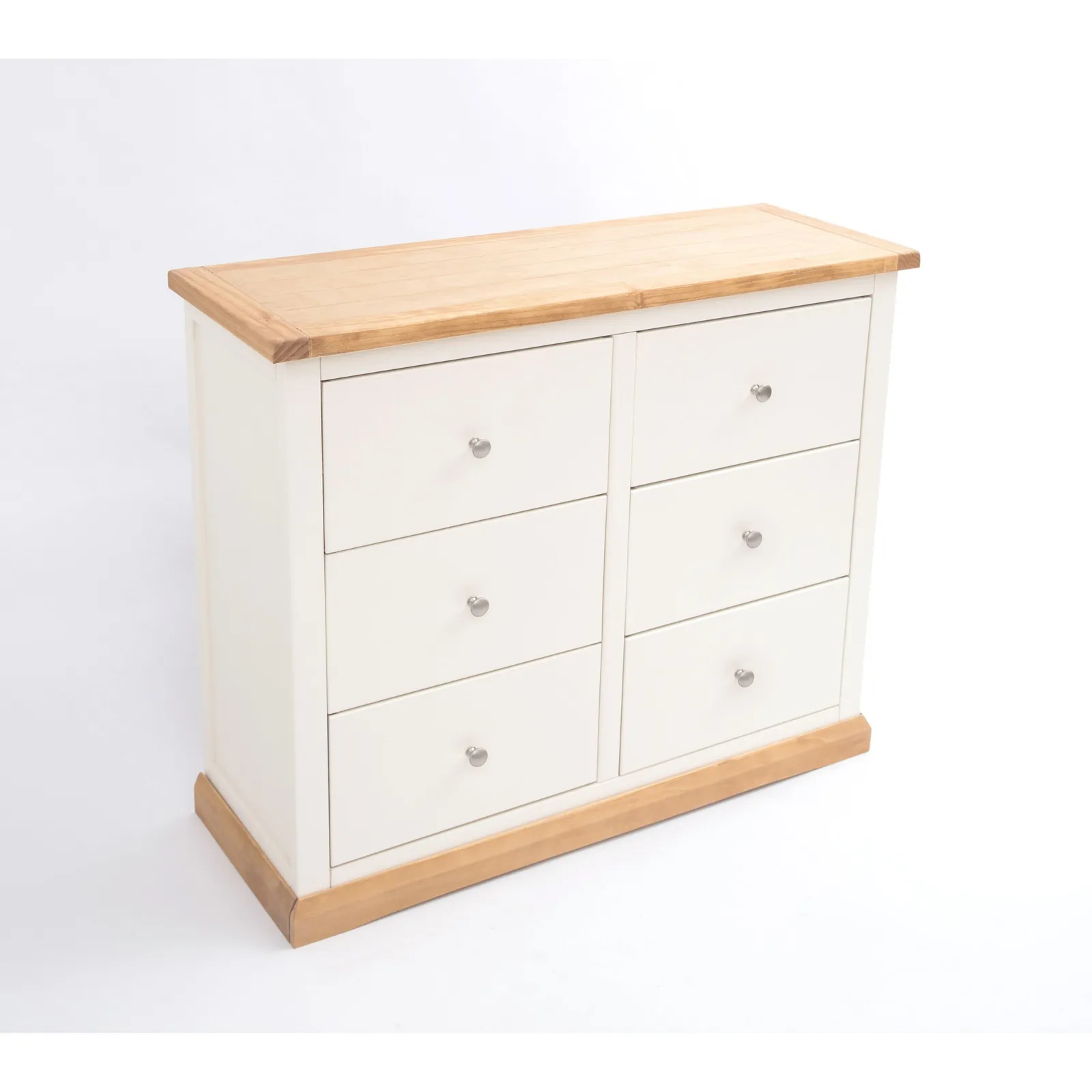 Cabinet Bits Trevi 6 Drawer Chest of Drawers Chrome Knob in Off-White 3
