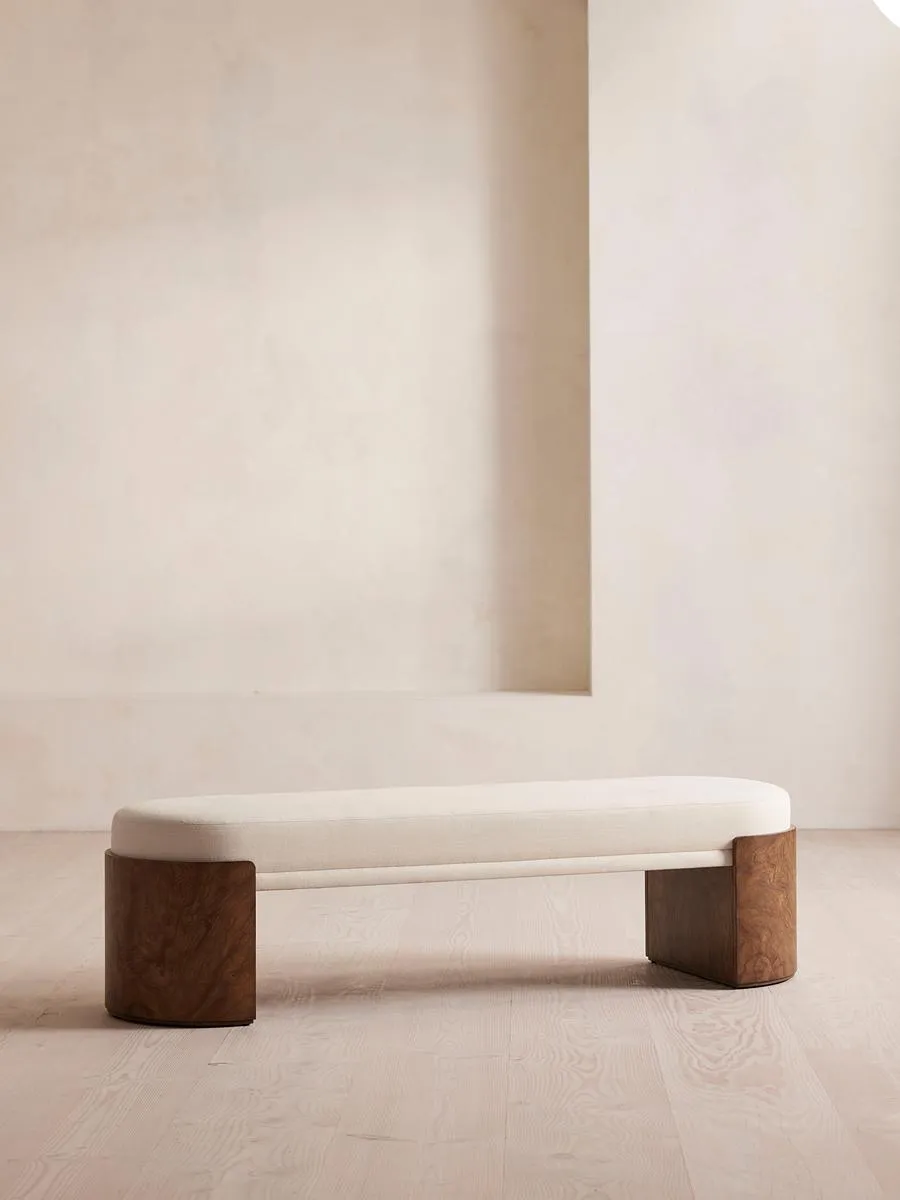 Lukas Bench, Linen, Bisque