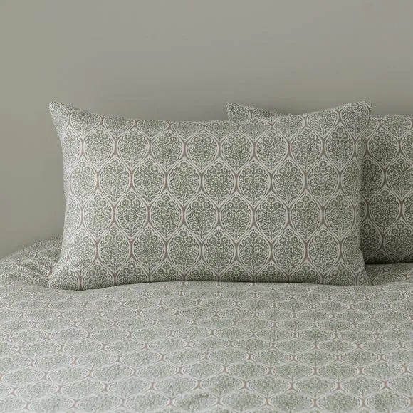 Tove Woodblock 100% Cotton Duvet Cover & Pillowcase Set 2
