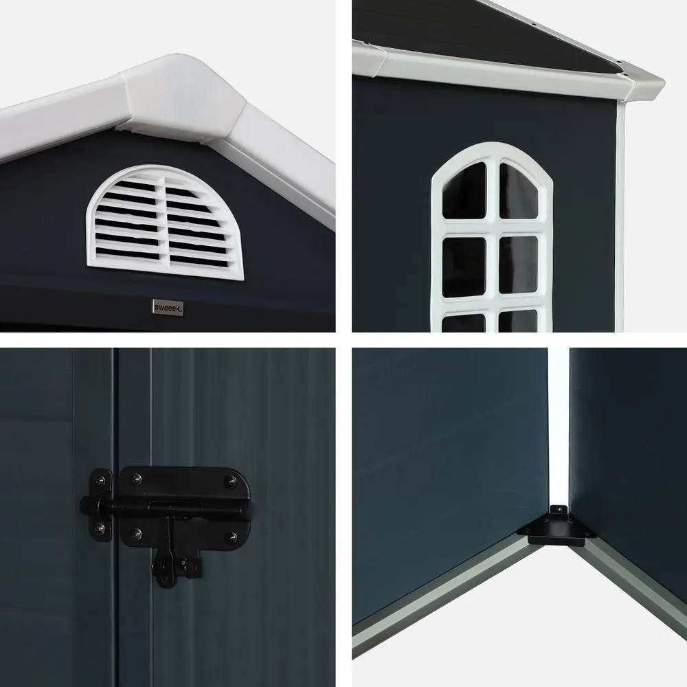 sweeek Plastic Garden Shed 1.39 M² (1.39 M²) in Dark Grey 6