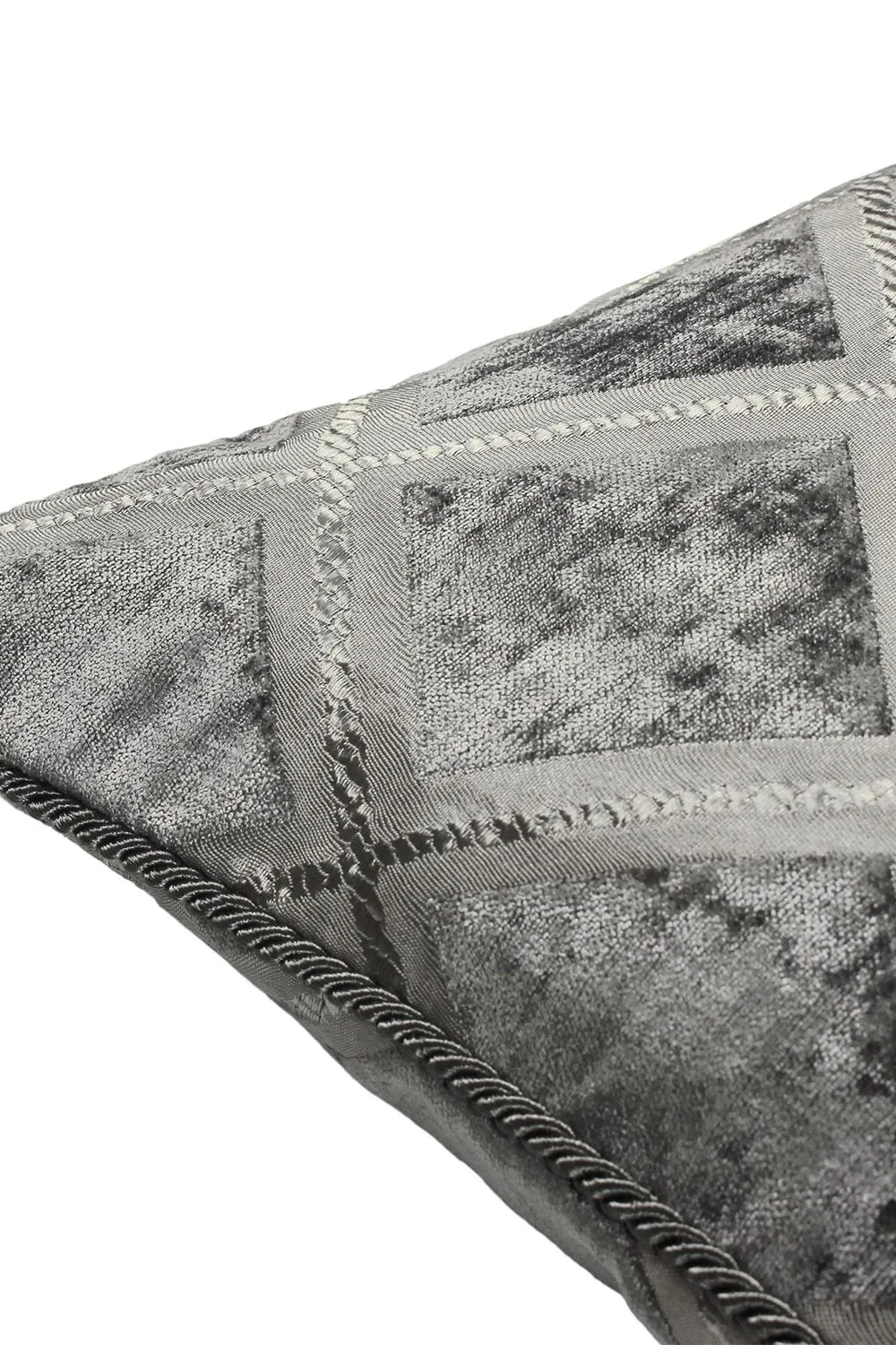 Paoletti Hermes Chenille Braid Edged Cushion in Dark Grey 3
