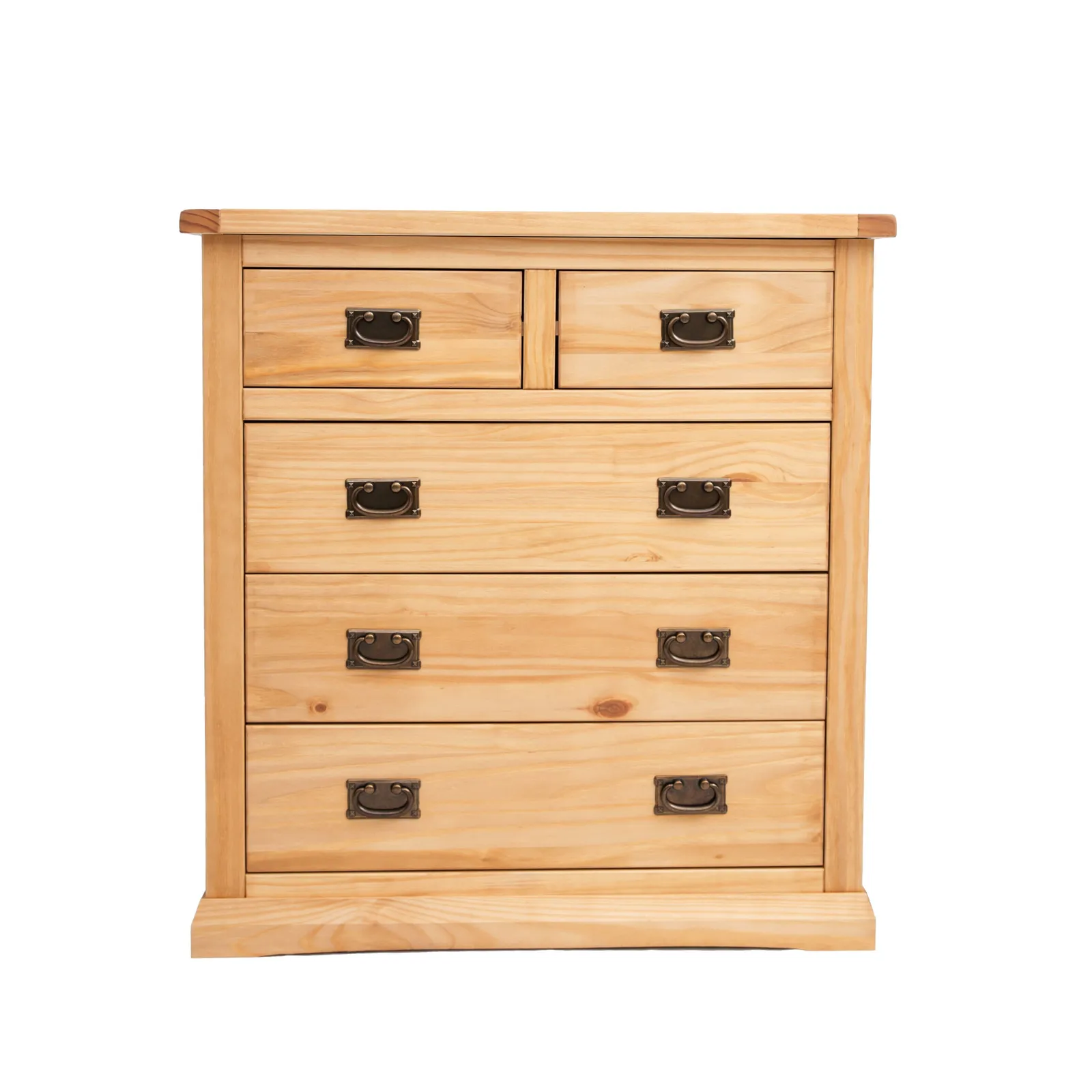Cabinet Bits Lucca 5 Drawer Chest of Drawers Bras Drop Handle in Light Brown 2