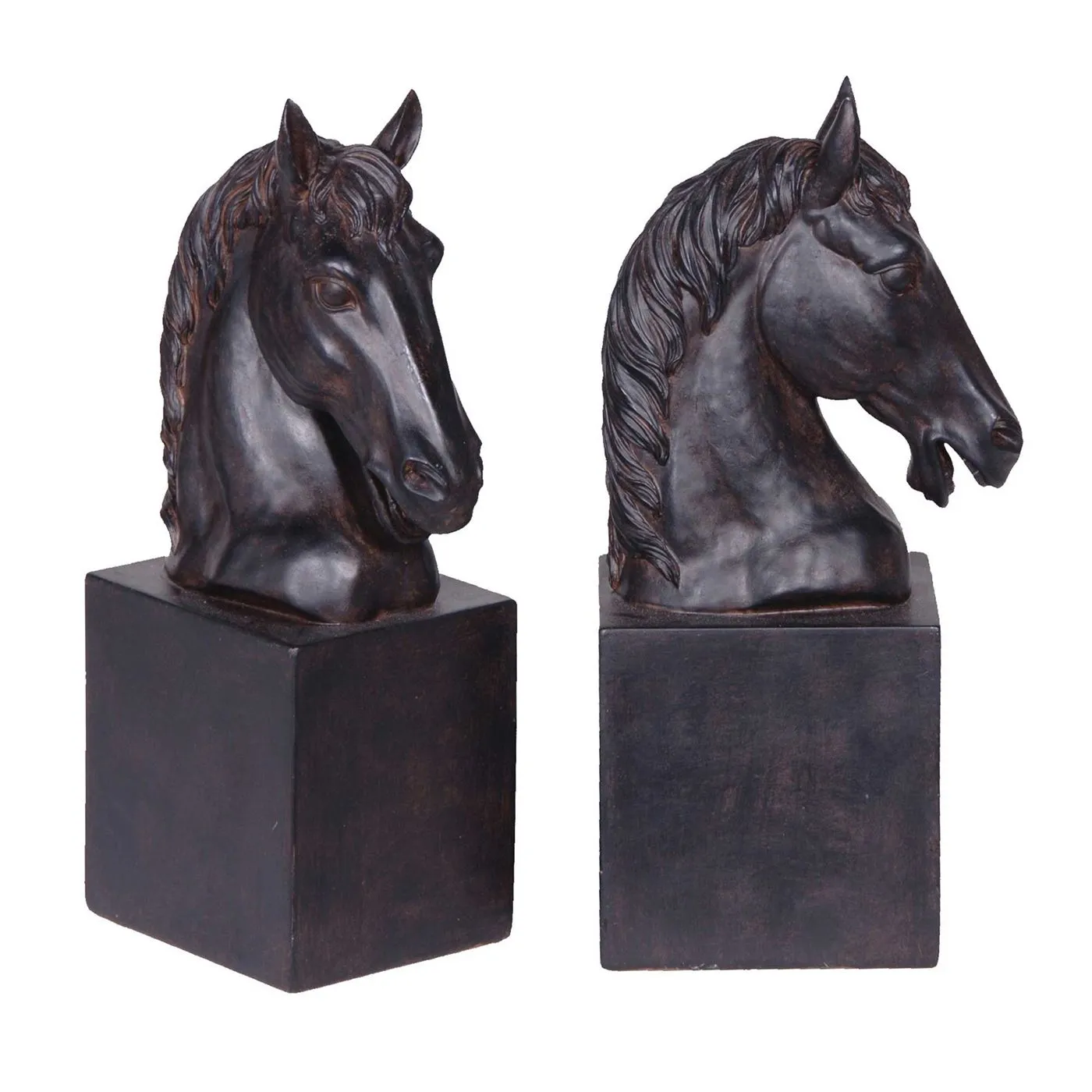 Horse Head Bookends, Black