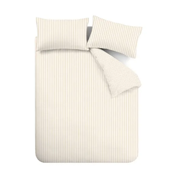 Catherine Lansfield Stripe 100% Brushed Cotton Reversible Duvet Cover & Pillowcase Set 5