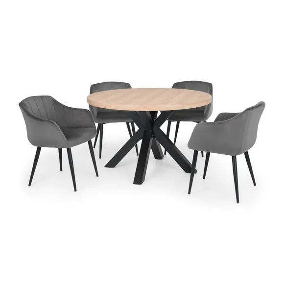 Berwick 4 Seater Round Dining Table with 4 Hobart Chairs 2