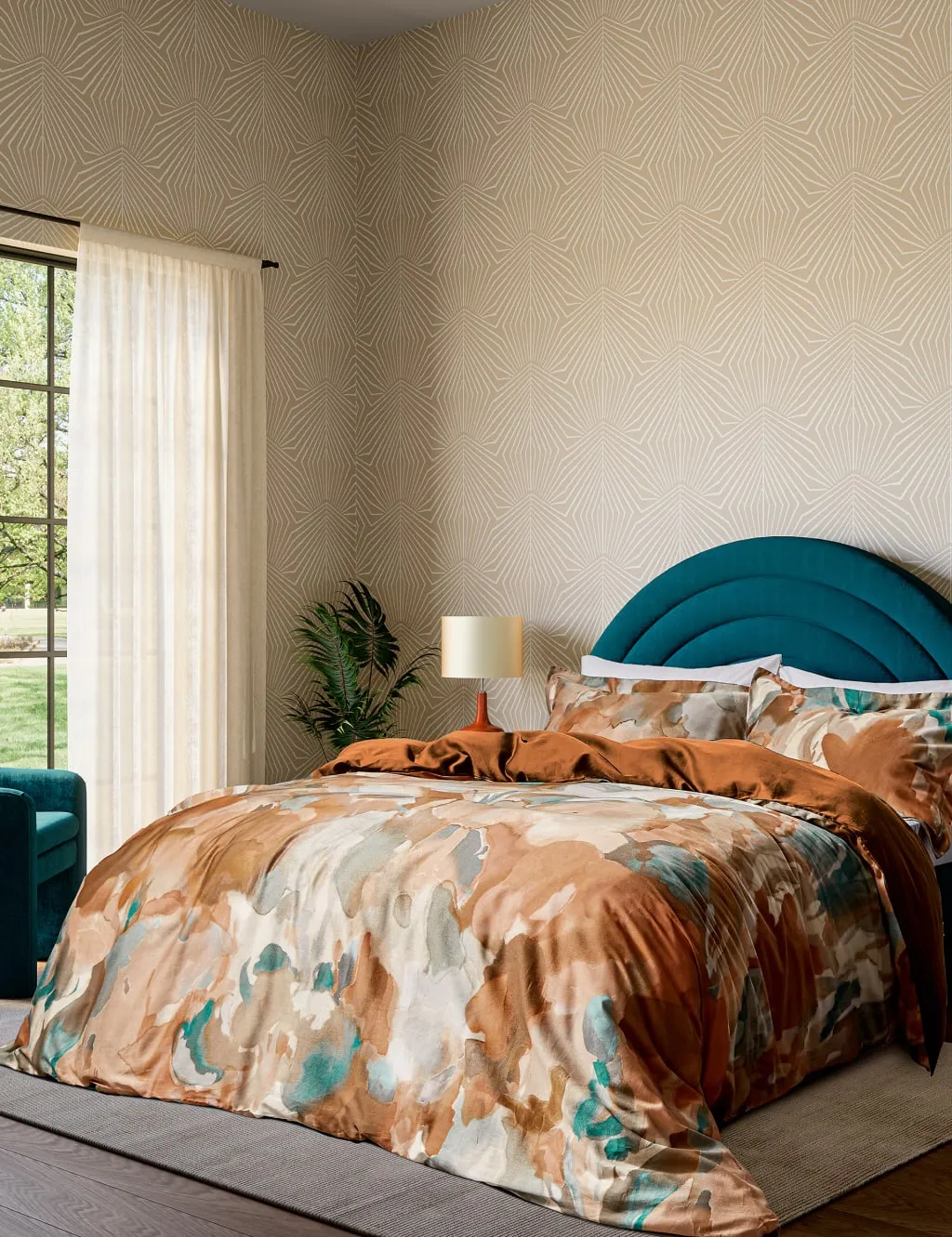 Harlequin Pure Cotton Sateen Foresta Bedding Set Orange Mix