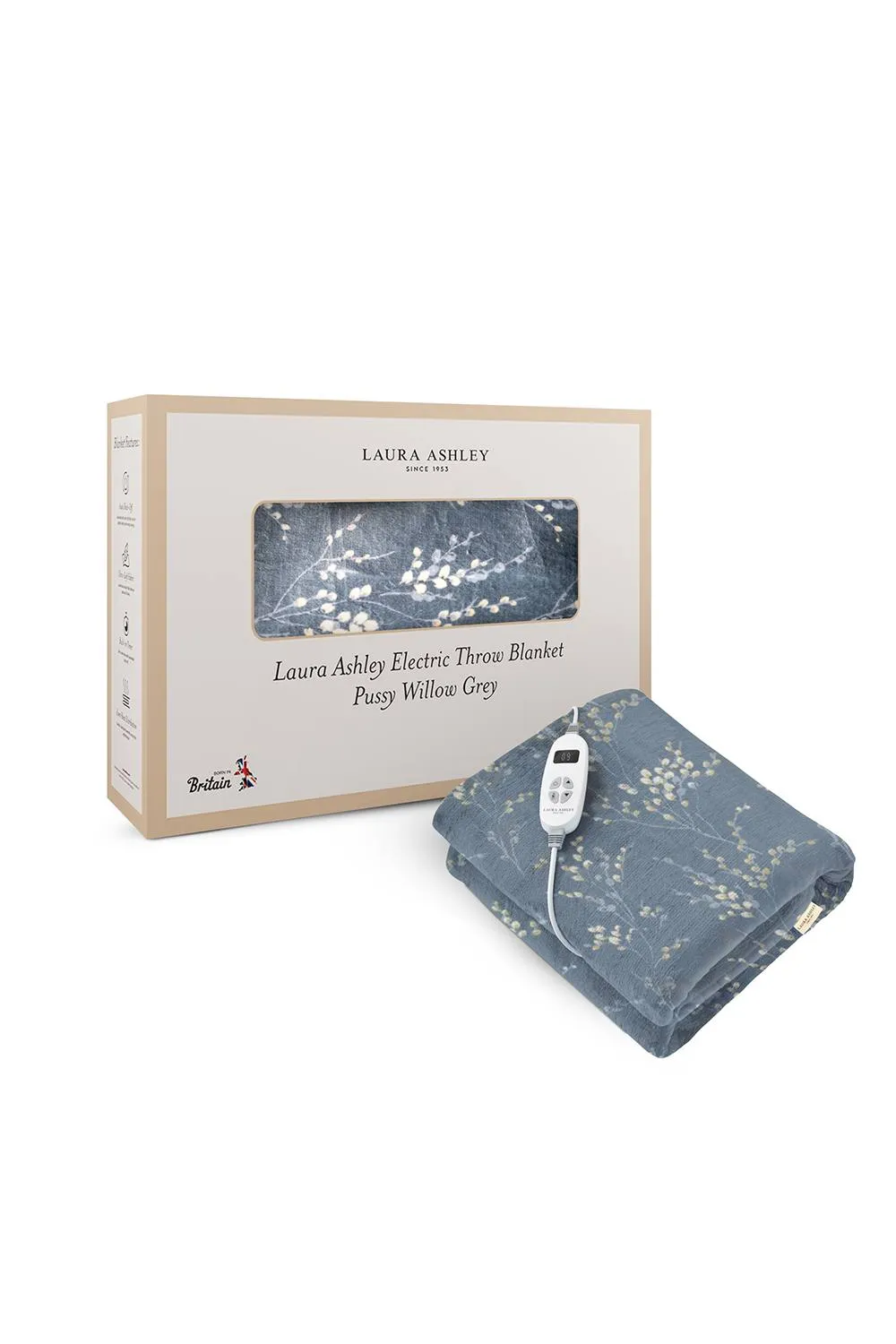 Laura Ashley VQ Heated Throw Electric Blanket in Grey