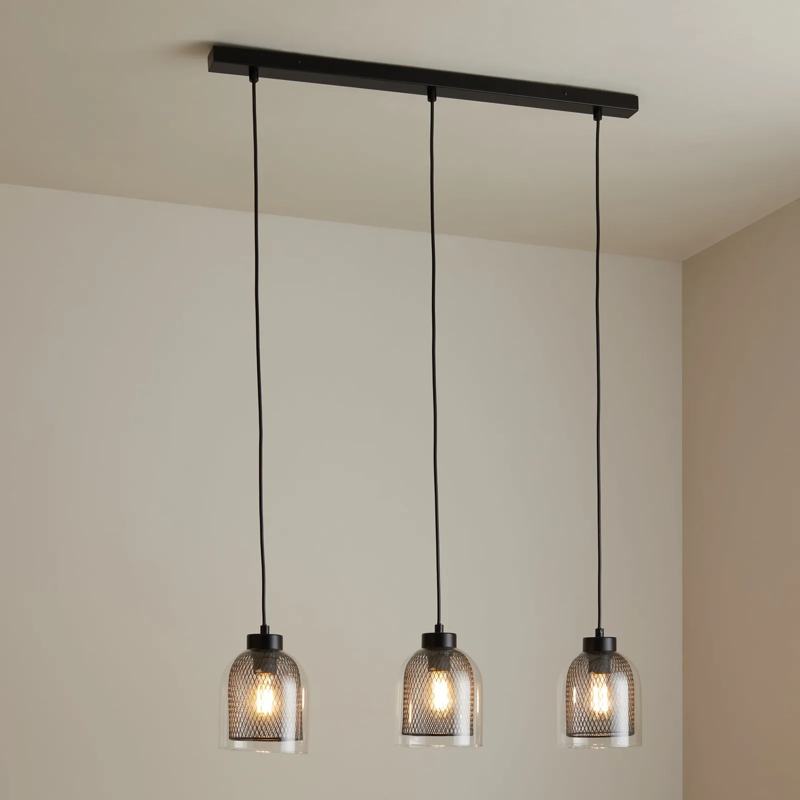 Akala 3 Light Diner Ceiling Fitting Black