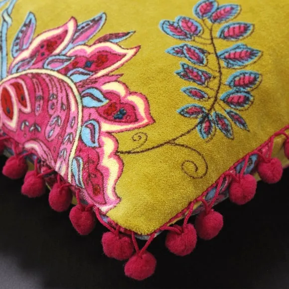 Paoletti Malisa Floral Velvet Cushion 2