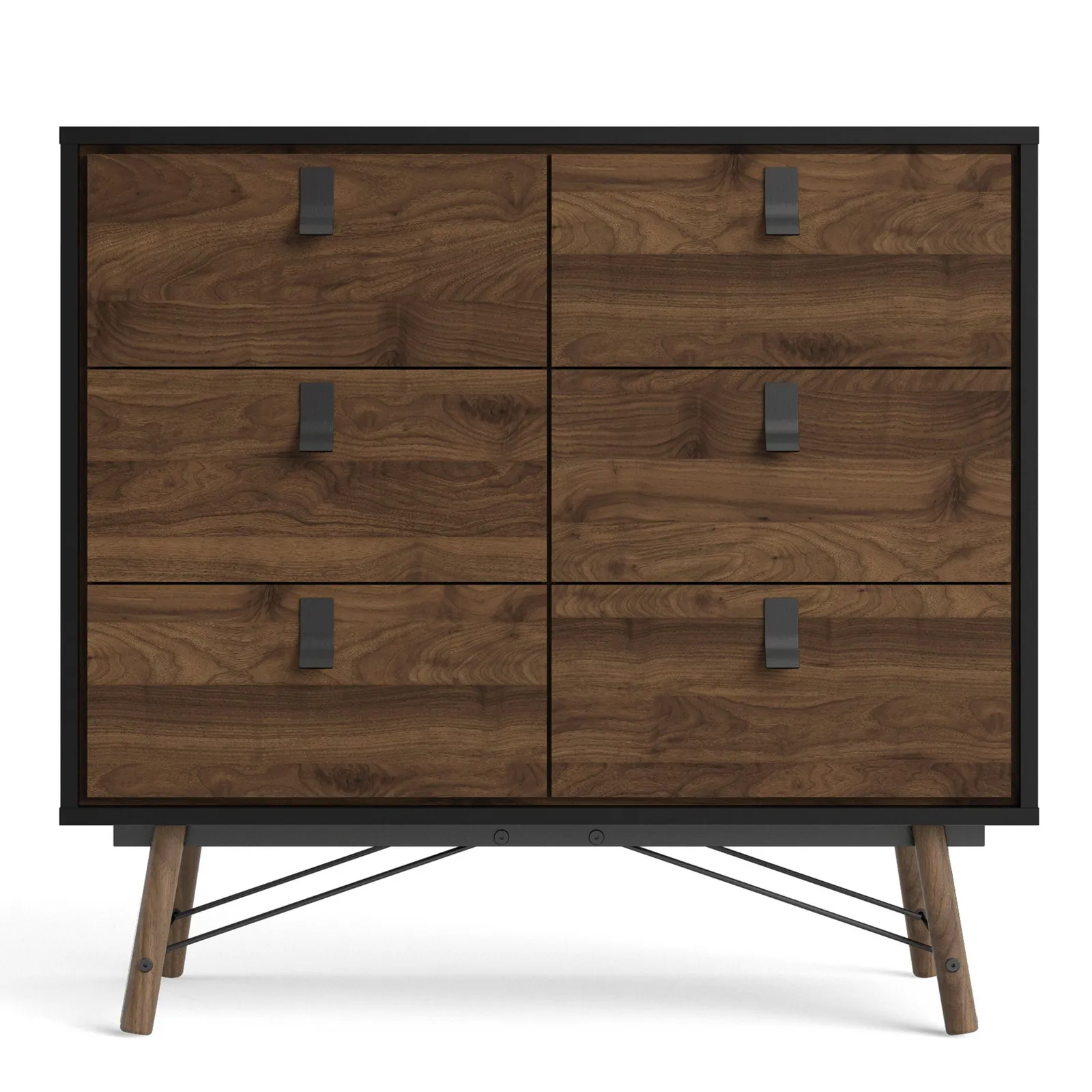 Furniture To Go Ry Double Chest of Drawers 6 Drawers in Black 2