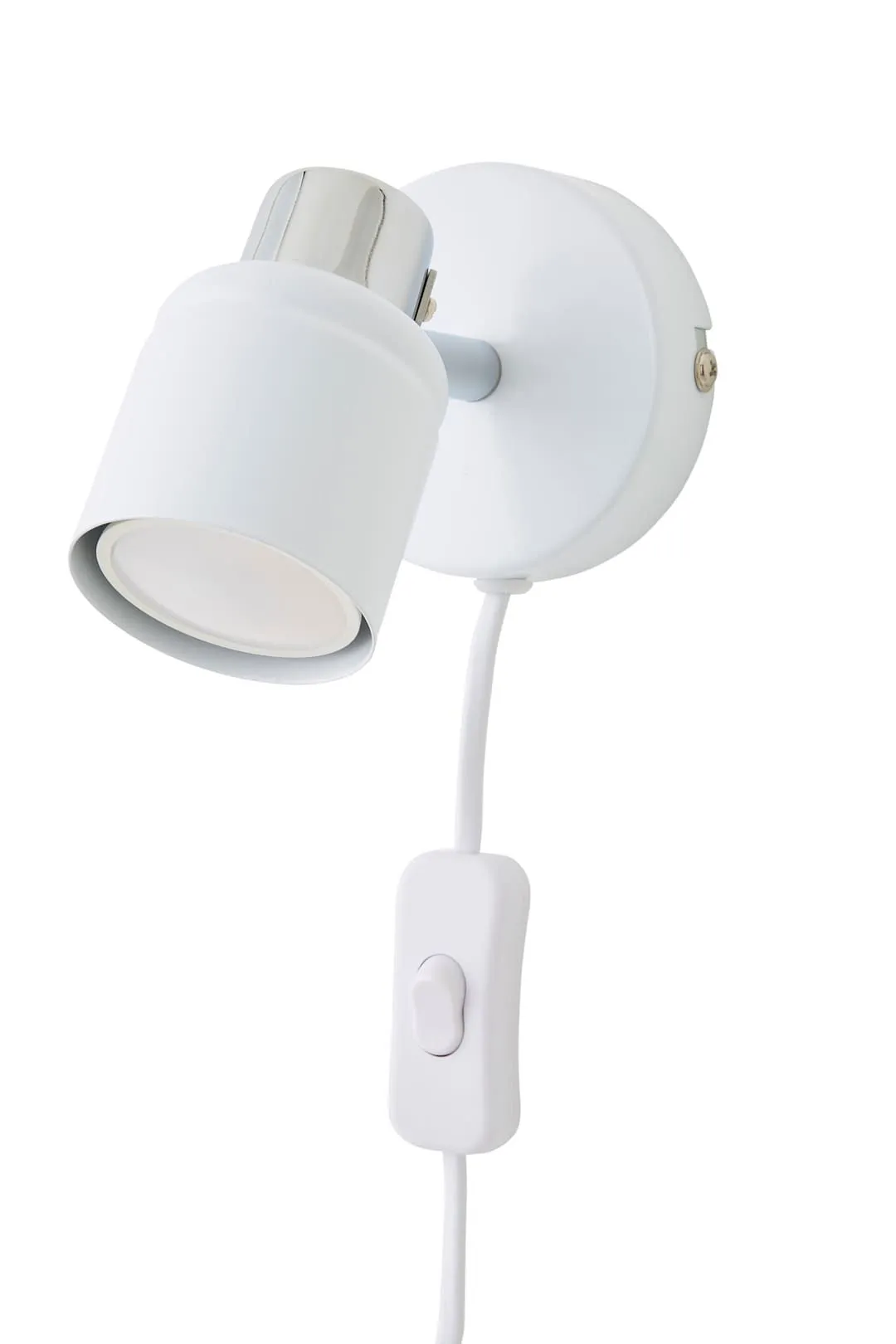 ValueLights Benton Single Adjustable Plug In Spotlight Wall Light in White 6