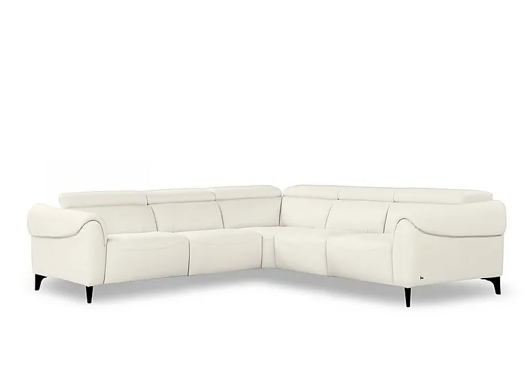 Nicole Large Leather Corner Sofa - Torello Bianco Puro