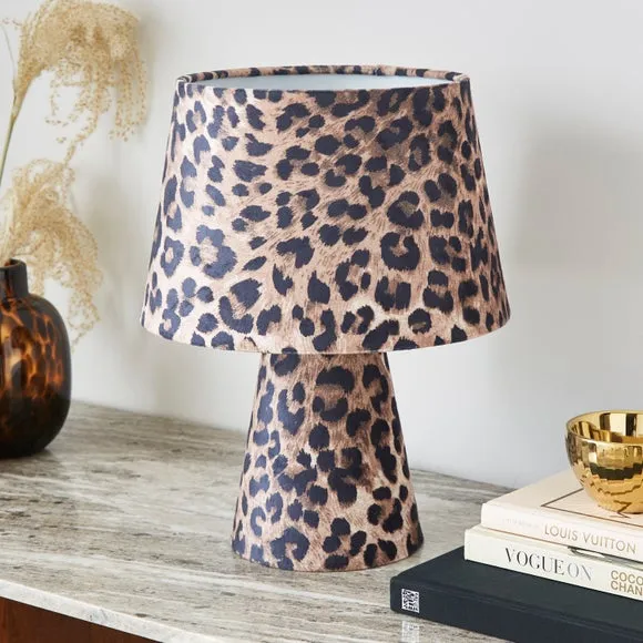 Leopard Print Velvet Table Lamp 6