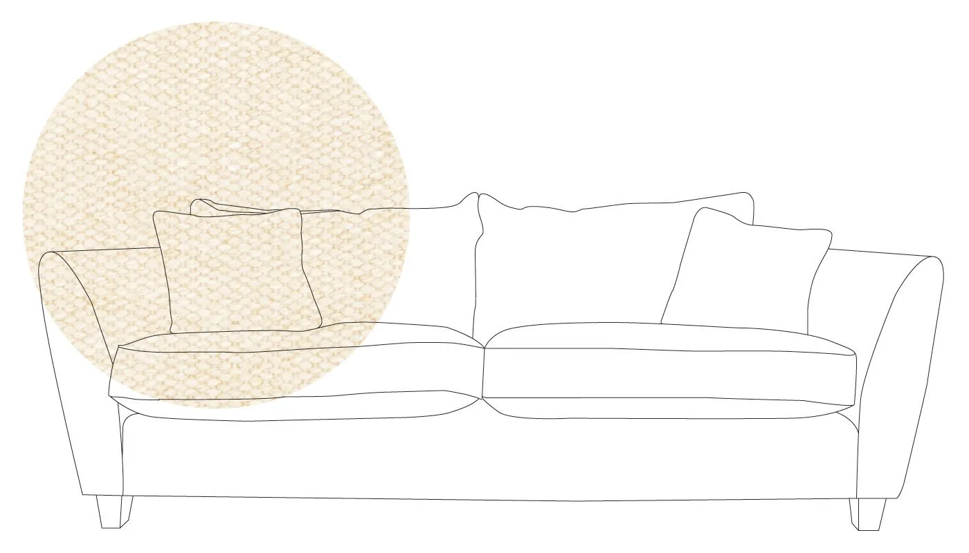 Heal's Torino 3 Seater Sofa Cotton Grain Black Feet