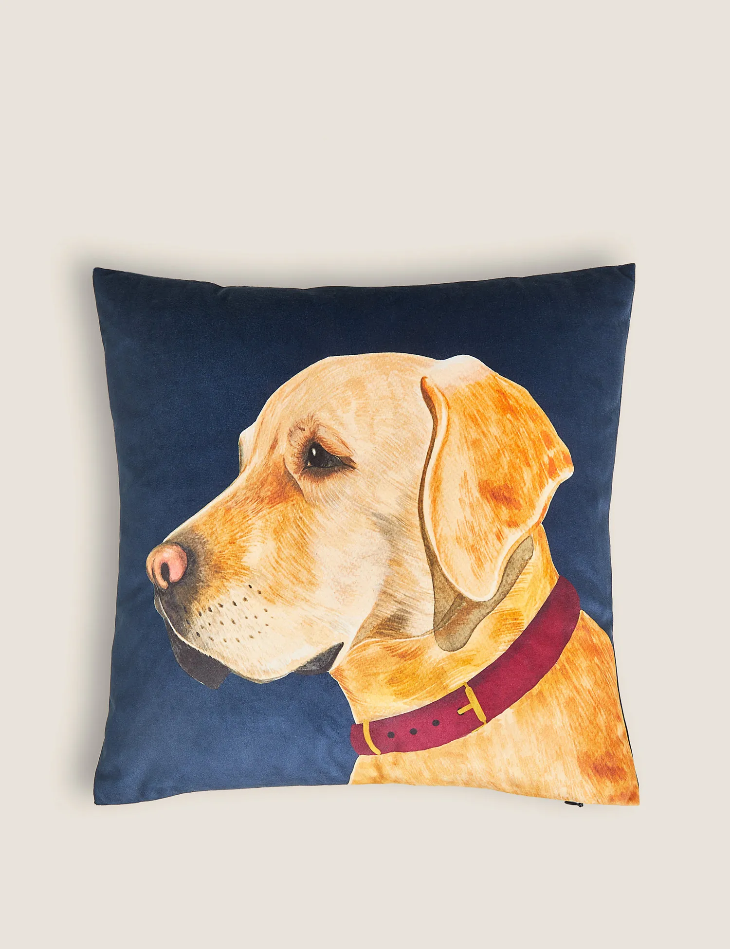 M&S Velvet Labrador Print Cushion