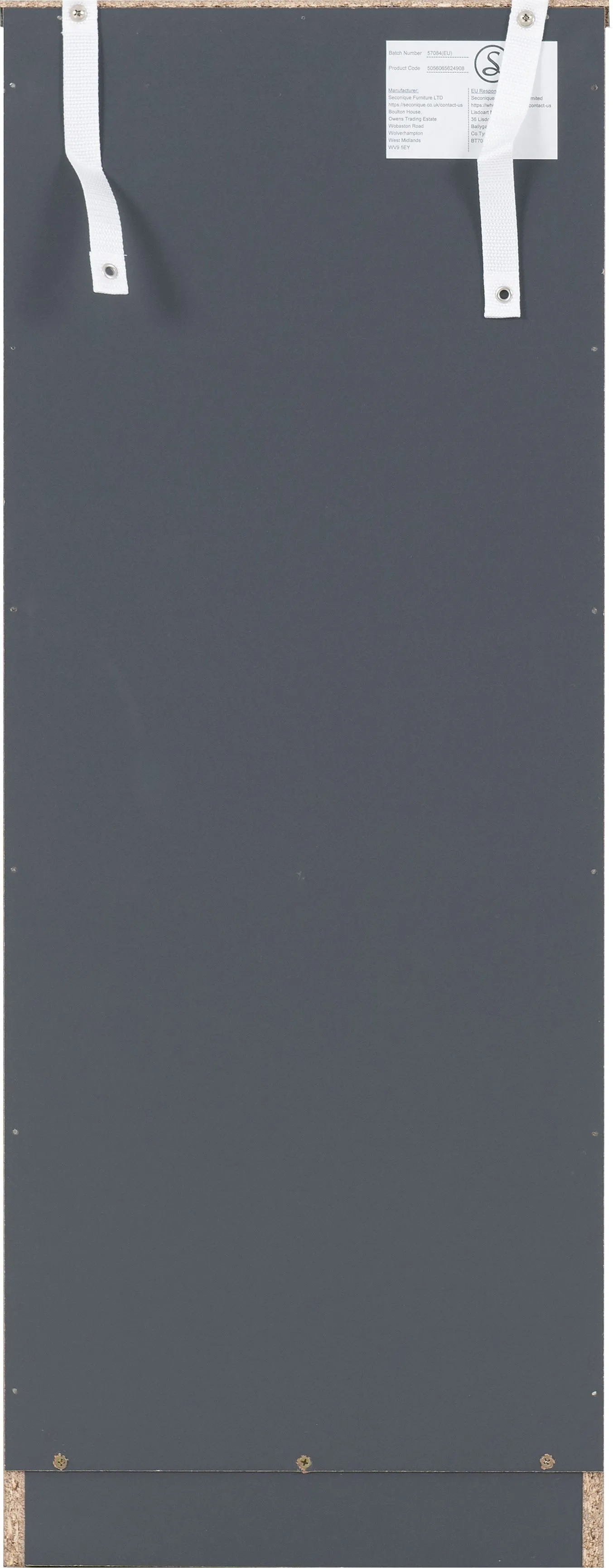 Seconique Dakotia 5 Drawer Narrow Chest in Dark Grey 6