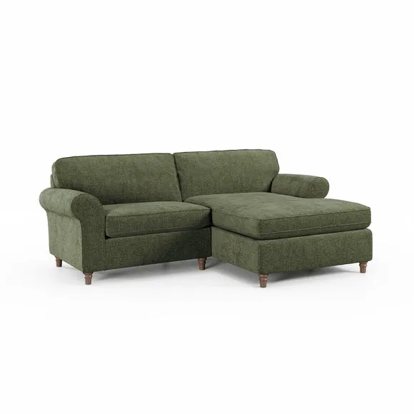 Flori Chenille Soft Texture Corner Chaise Sofa 6