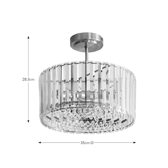 Crus 3 Light Semi Flush Ceiling Light 6
