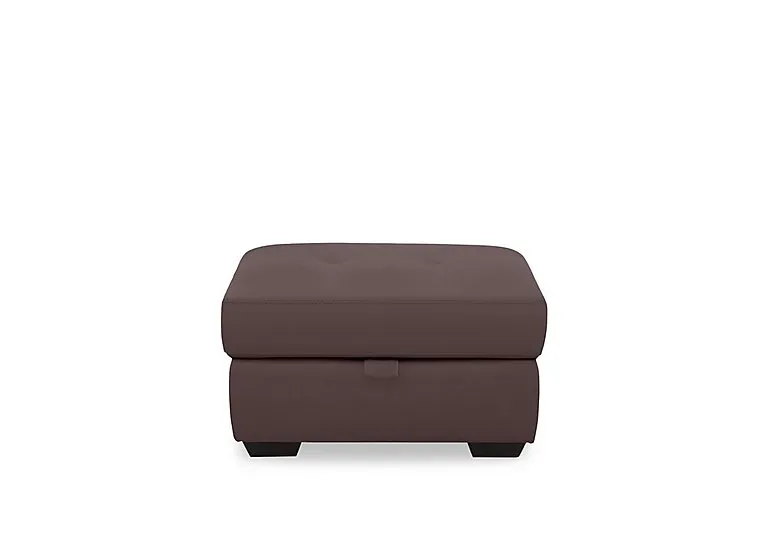 Dinky Leather Large Storage Footstool