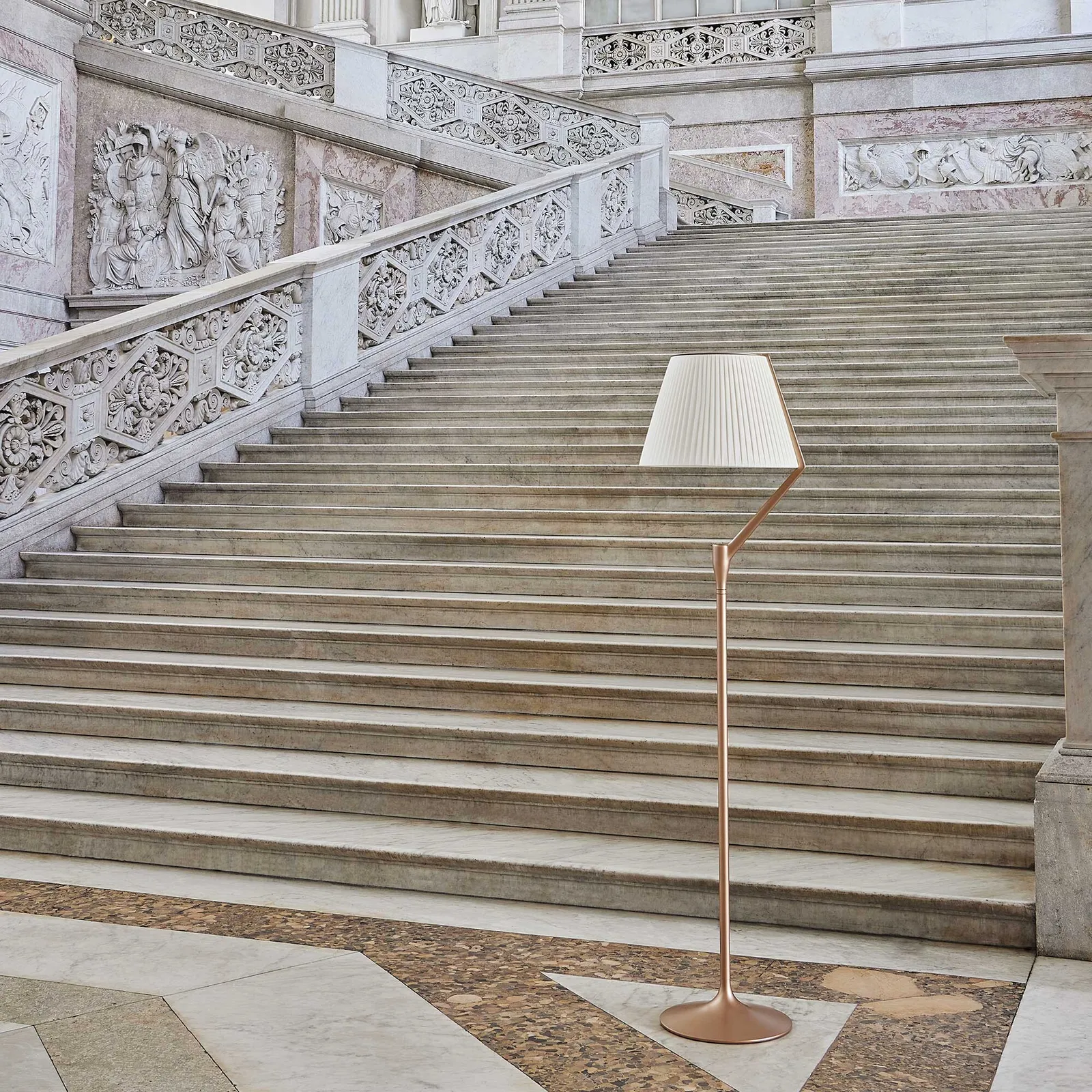 Kartell Angelo Stone Floor Lamp 42X173 Copper, Gold | Barker & Stonehouse 2