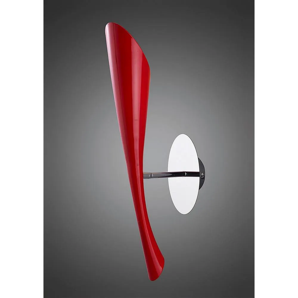 Netlighting Pop Wall Lamp Switched 1 Light E27 Gloss Red Polished Chrome 2