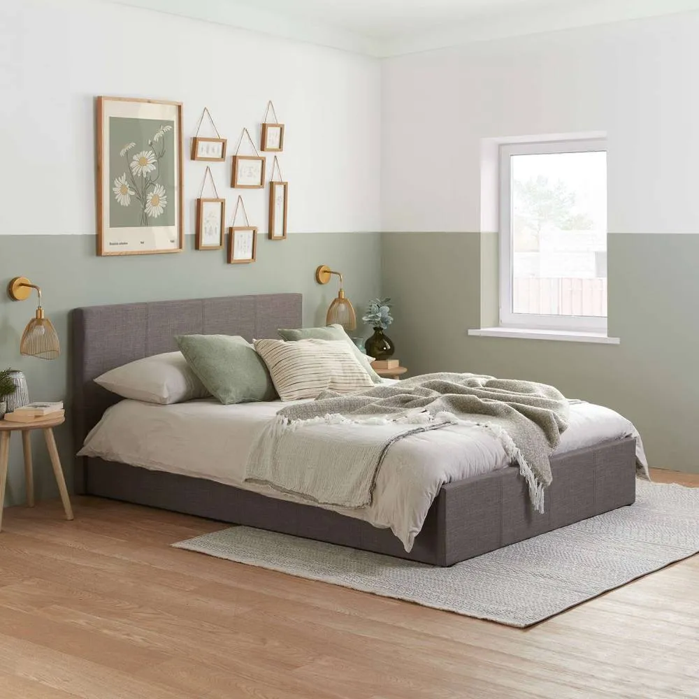 Birlea Berlin Grey Fabric Ottoman Storage Bed in Mid Grey