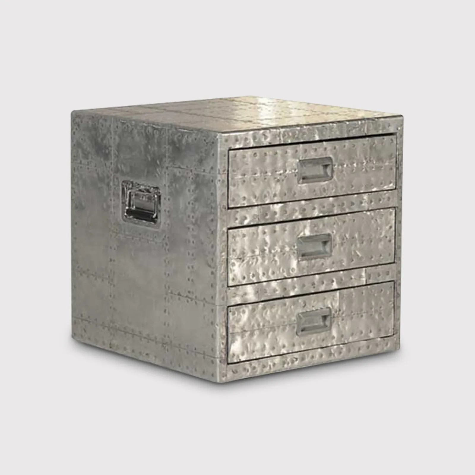 Timothy Oulton Stonyhurst Side Table Large, Silver Metal | Barker & Stonehouse 1